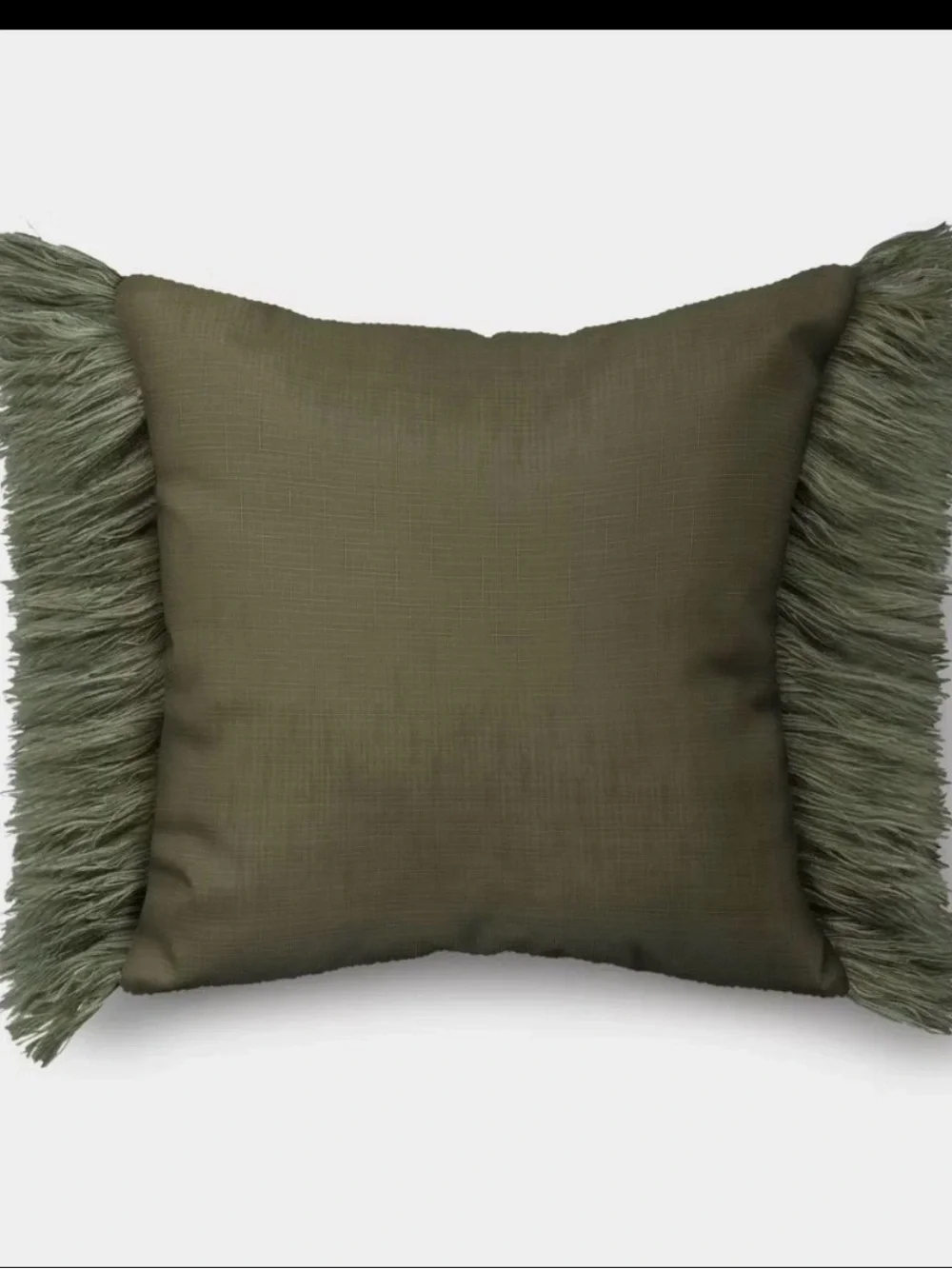 Threshold Olive Green Textured Fringe Accent Pillow